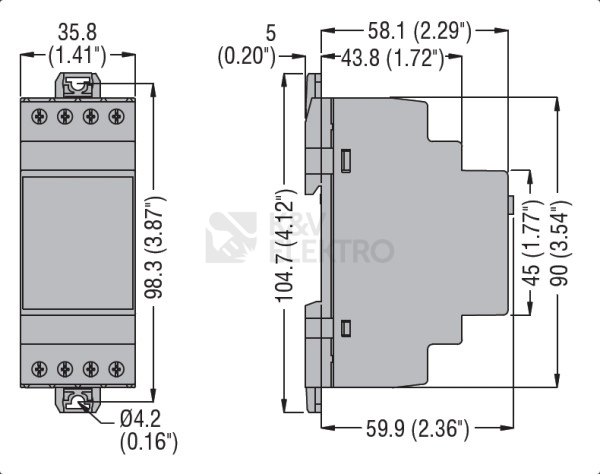 Obrázek produktu Hlídací napěťové relé LOVATO PMV95NA575NFC 2