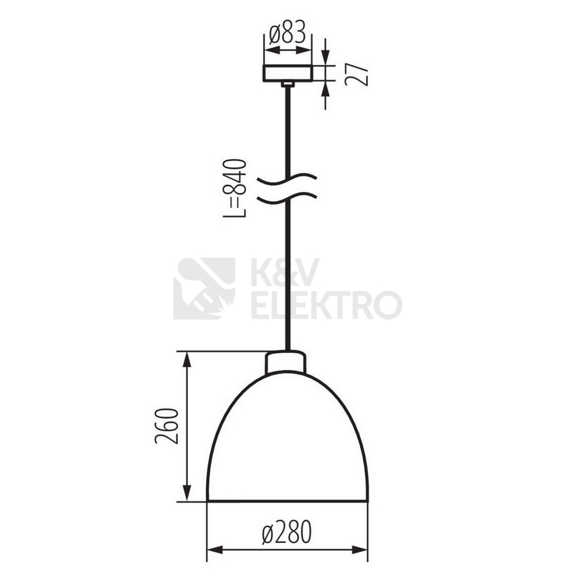 Obrázek produktu Betonový lustr Kanlux OGIVA D35 GR E27 27001 4