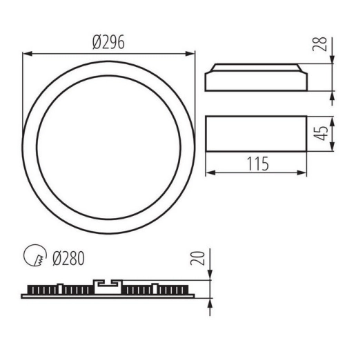 Kulatý LED panel Kanlux ROUNDA V2LED 24W-NW-SN neutrální bílá 27220 (obrázek 6)