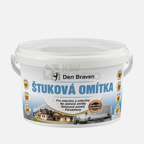  Štuková omítka Den Braven 00200RL 4kg bílá kbelík