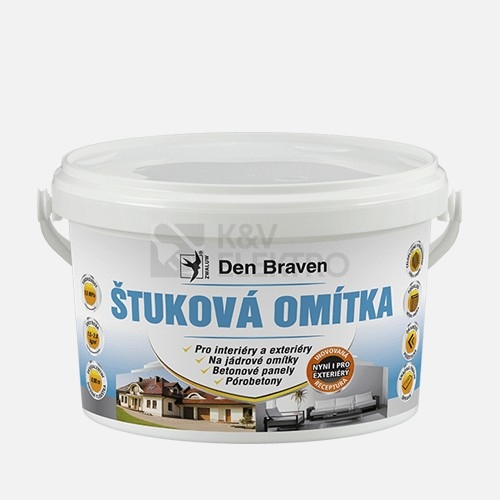 Obrázek produktu  Štuková omítka Den Braven 00200RL 4kg bílá kbelík 0