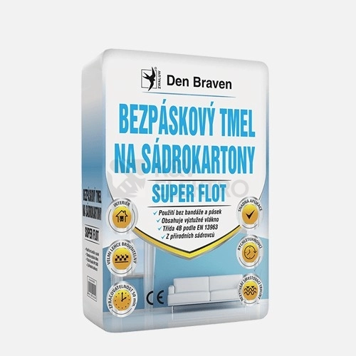 Obrázek produktu Bezpáskový tmel na sádrokartony SUPER FLOT 5kg bílý Den Braven 00412GY 0