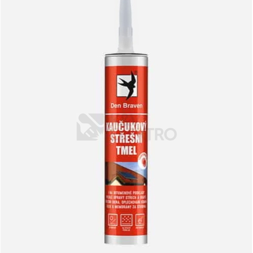 Kaučukový střešní tmel Den Braven 280ml černý 20601RL