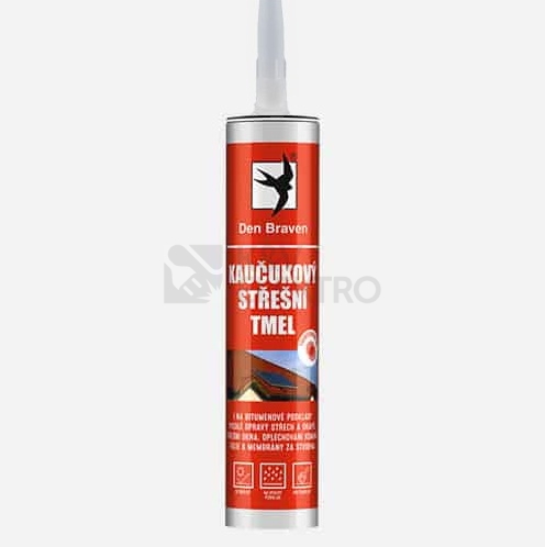 Obrázek produktu Kaučukový střešní tmel Den Braven 280ml černý 20601RL 0