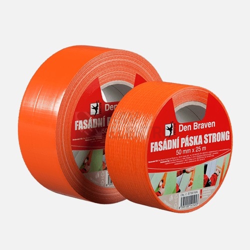 Fasádní maskovací páska UV na omítky Den Braven STRONG 50mmx25m oranžová B7061MA