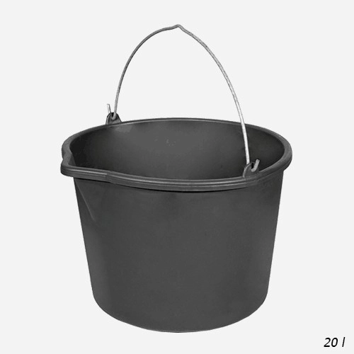 Vědro stavební černé 20l s výlevkou S0104
