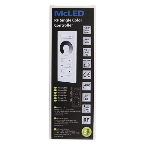 RF dálkové ovládání McLED pro jednobarevné LED pásky ML-910.509.22.0 (obrázek 7)