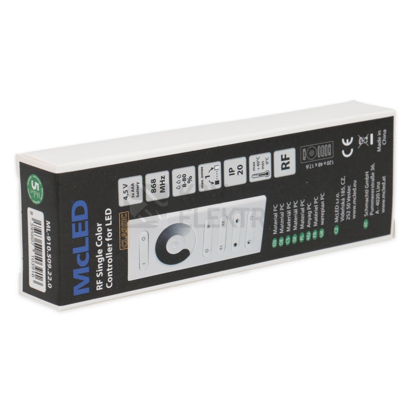 Obrázek produktu RF dálkové ovládání McLED pro jednobarevné LED pásky ML-910.509.22.0 4