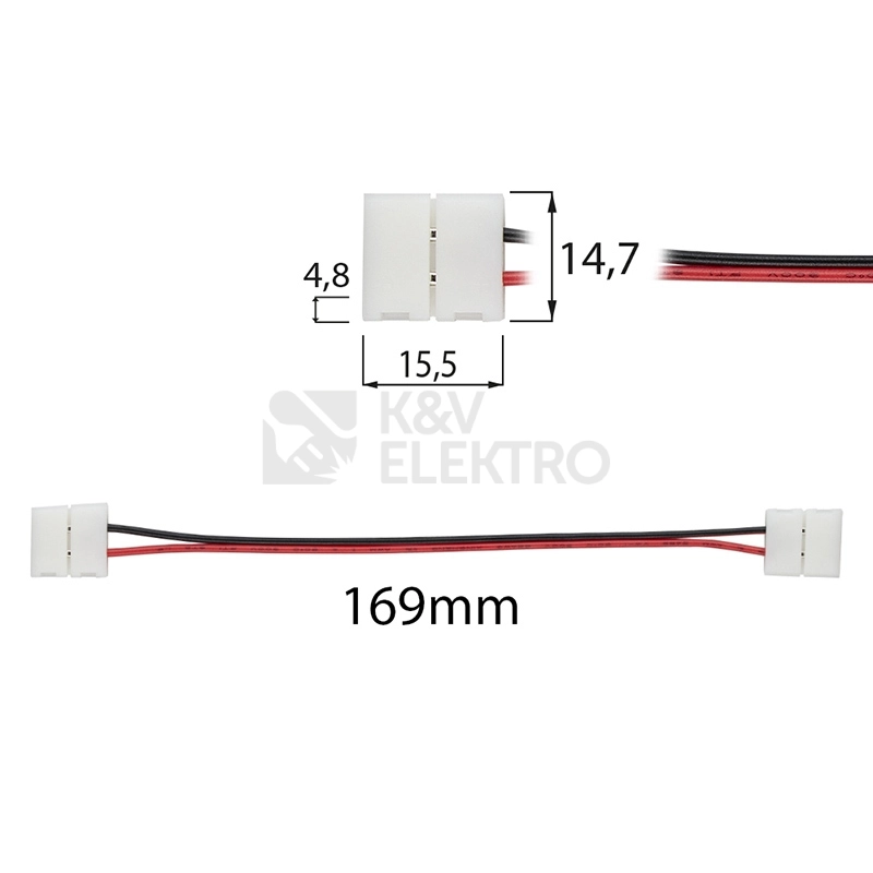 Obrázek produktu Spojovací konektor McLED pro jednobarevné 8mm LED pásky 169mm ML-112.002.21.1 5