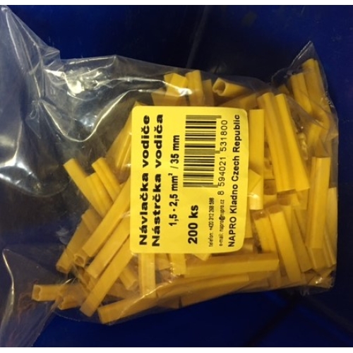 Dutinka značící žlutá pro průřez vodiče 1,5-2,5mm2 (200ks)