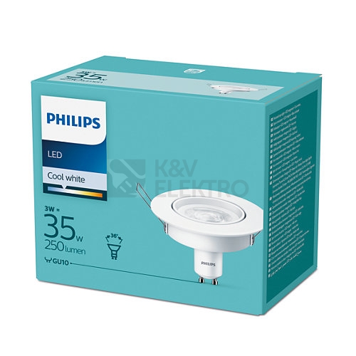 Obrázek produktu  Podhledové svítidlo LEDspot Philips Frame 8718699667061 GU10 3-35W 250lm 4000K IP20 1