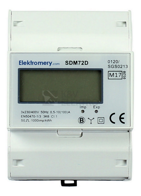 Obrázek produktu Elektroměr SDM 72D 0,25-100A ověřený MID jednosazbový 0