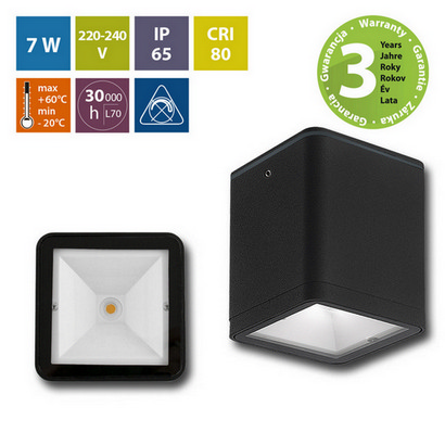 LED svítidlo McLED Noel S 7W 3000K IP65 černá ML-516.009.19.0