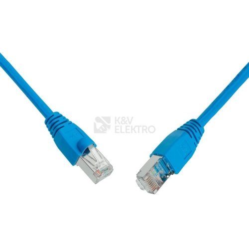  Síťový datový kabel Solarix C5E-315BU-2MB CAT5E STP 2m (patchkabel) modrá