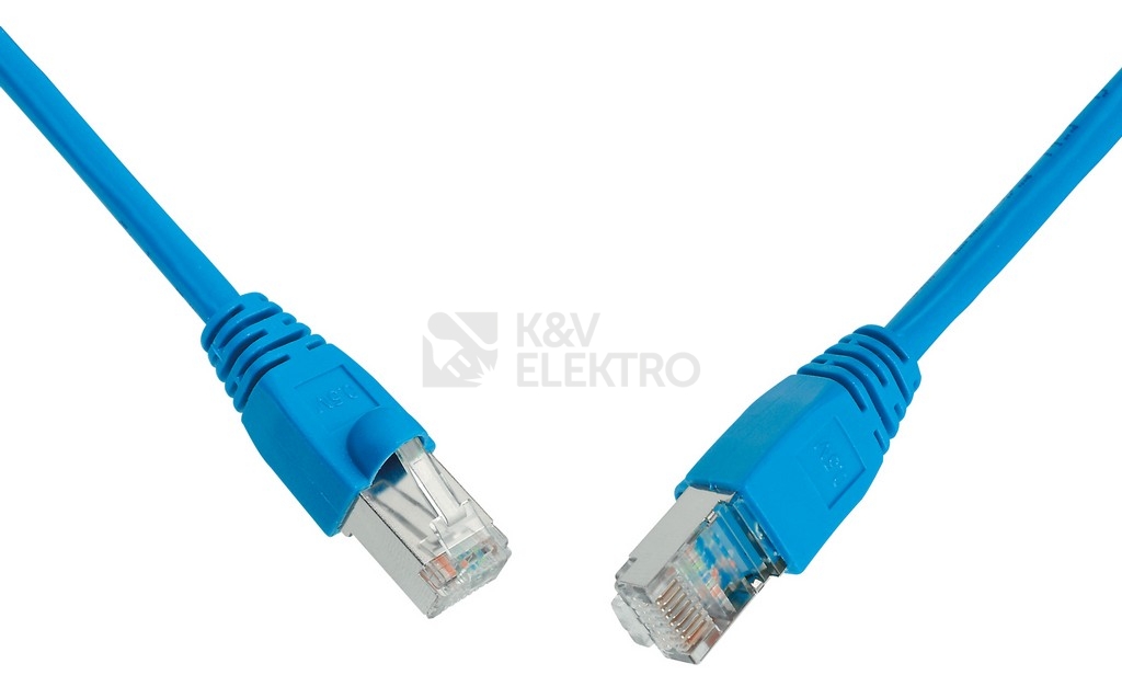 Obrázek produktu  Síťový datový kabel Solarix C5E-315BU-2MB CAT5E STP 2m (patchkabel) modrá 0