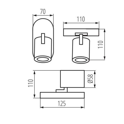 Svítidlo Kanlux LAURIN EL-1O W GU10 29120 (obrázek 4)