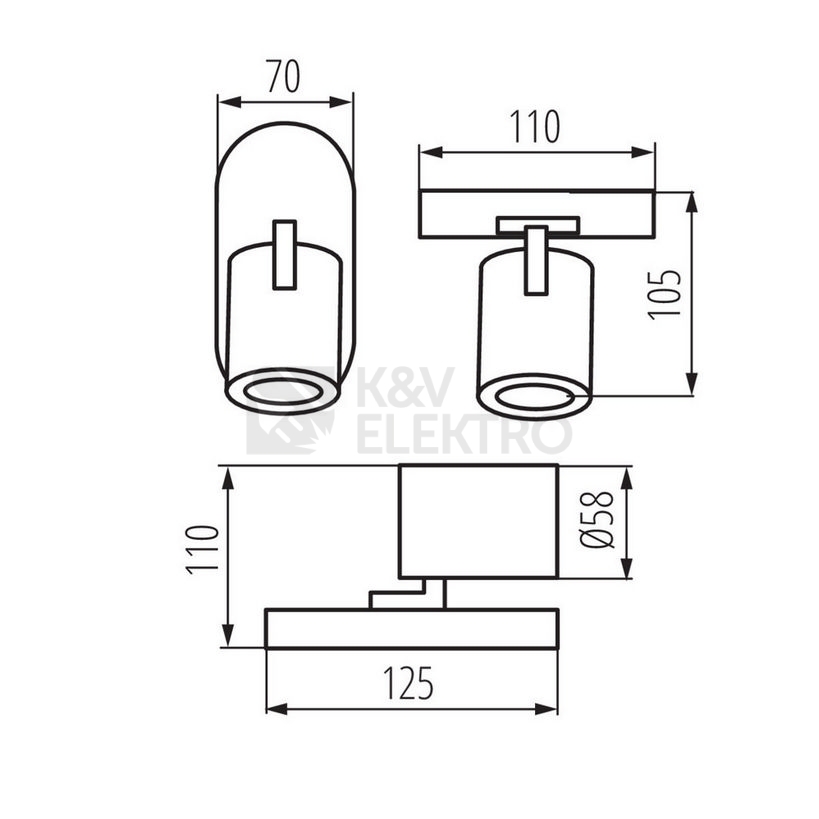 Obrázek produktu Svítidlo Kanlux LAURIN EL-1O B GU10 29121 3