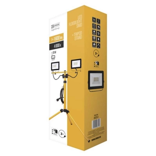 LED reflektor EMOS ZS2221.2 HOBBY SLIM 2x20W + trojnožka, neutrální bílá (obrázek 3)