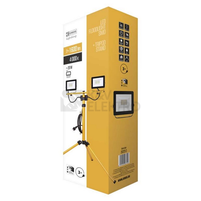 Obrázek produktu LED reflektor EMOS ZS2221.2 HOBBY SLIM 2x20W + trojnožka, neutrální bílá 1