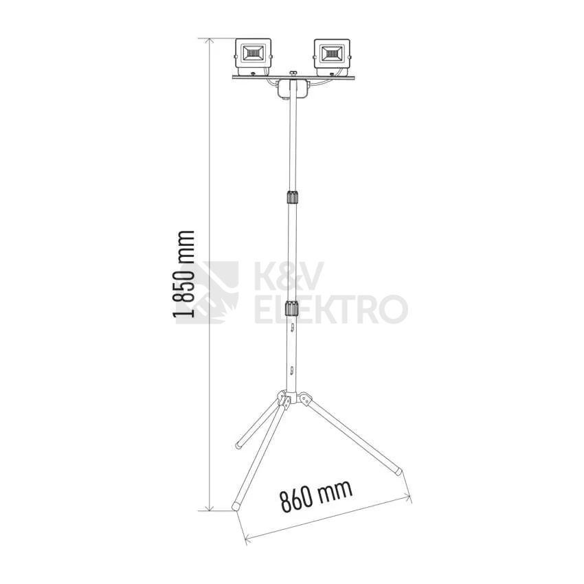 Obrázek produktu LED reflektor EMOS ZS2221.2 HOBBY SLIM 2x20W + trojnožka, neutrální bílá 2