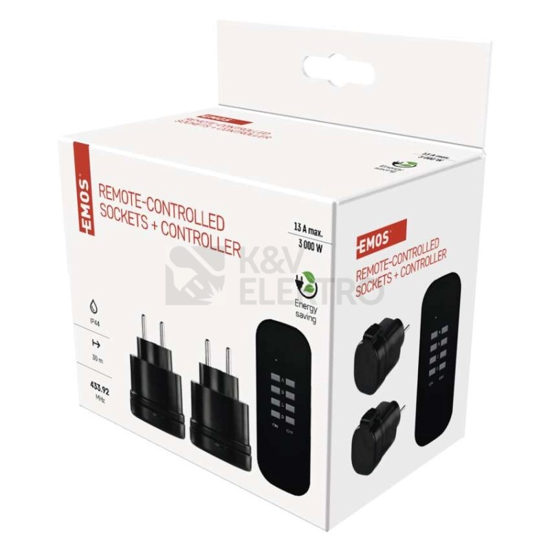 Obrázek produktu Dálkově ovládané zásuvky IP44 černé EMOS P0067 1905110001 11