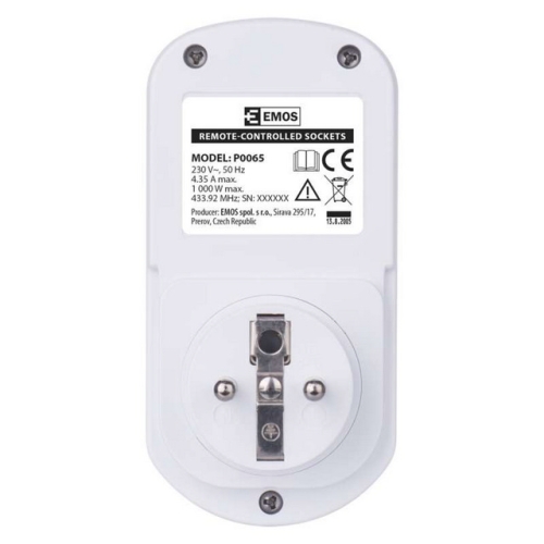 Dálkově ovládané zásuvky bílé EMOS P0070 1905120004