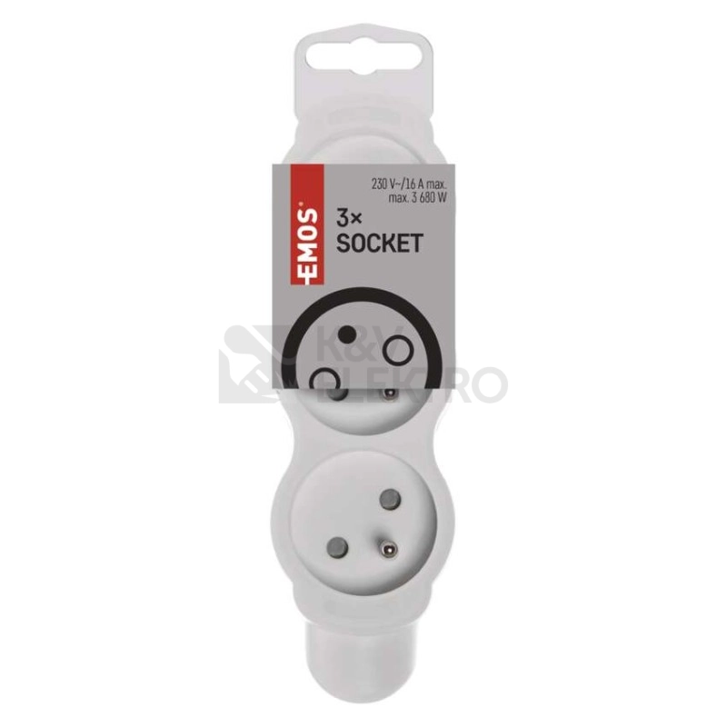 Obrázek produktu Trojzásuvka EMOS P0300N bílá 1903030001 4