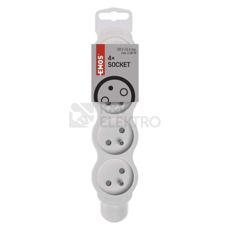 Obrázek produktu Čtyřzásuvka EMOS P0400N bílá 1903040002 4
