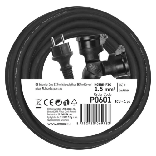 Prodlužovací kabel gumový 2zásuvky 10m IP44 EMOS P0601 (obrázek 4)