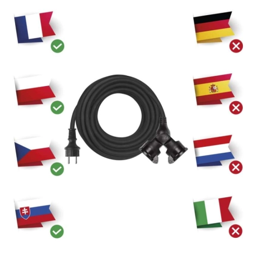 Prodlužovací kabel gumový 2zásuvky 10m IP44 EMOS P0601 (obrázek 7)