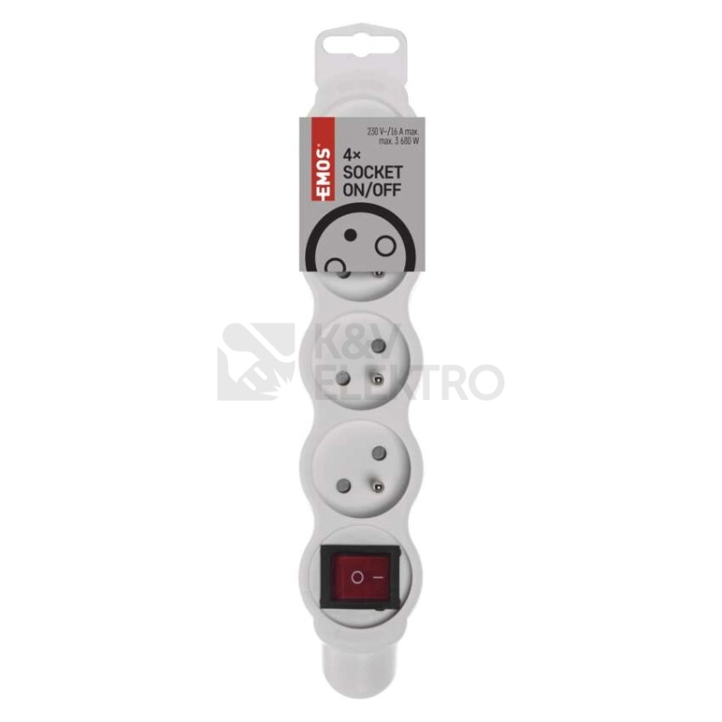 Obrázek produktu Čtyřzásuvka EMOS P1400N s vypínačem bílá 1903140001 4