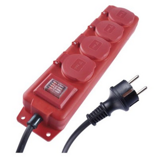 Gumový prodlužovací kabel EMOS 5M/4 zásuvky IP44 s vypínačem P14151