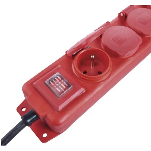 Gumový prodlužovací kabel EMOS 5M/4 zásuvky IP44 s vypínačem P14151