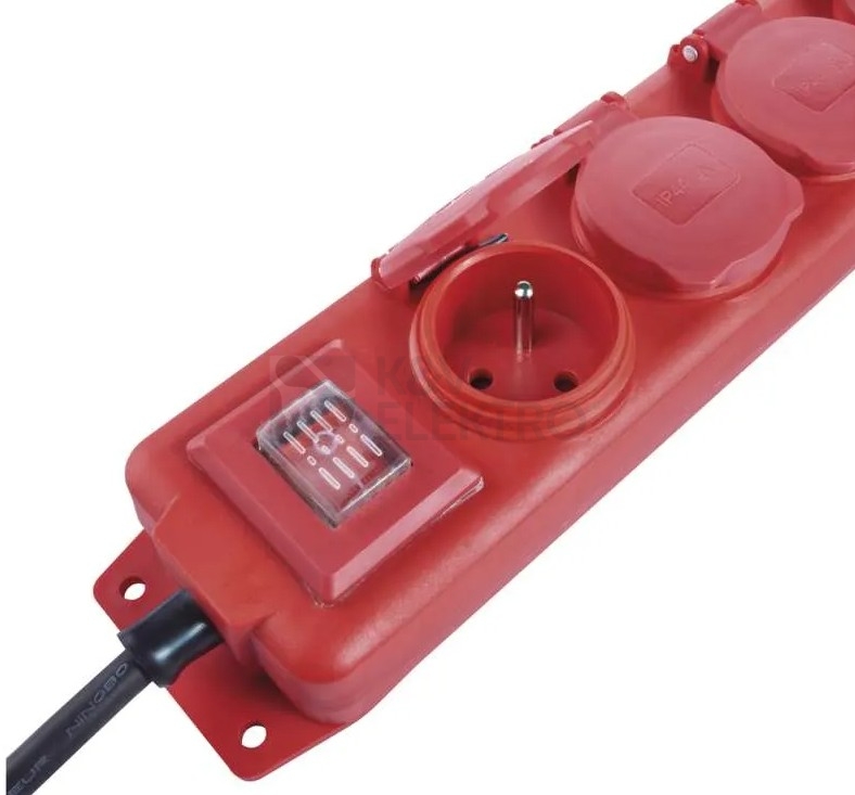 Obrázek produktu  Gumový prodlužovací kabel EMOS 5M/4 zásuvky IP44 s vypínačem P14151 1