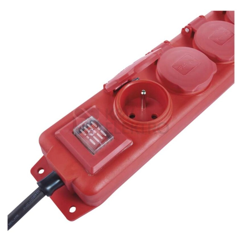 Obrázek produktu Gumový prodlužovací kabel EMOS 5M/4 zásuvky IP44 s vypínačem P14151 6