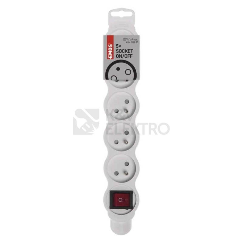Obrázek produktu Pětizásuvka EMOS P1500N s vypínačem bílá 1903150001 4
