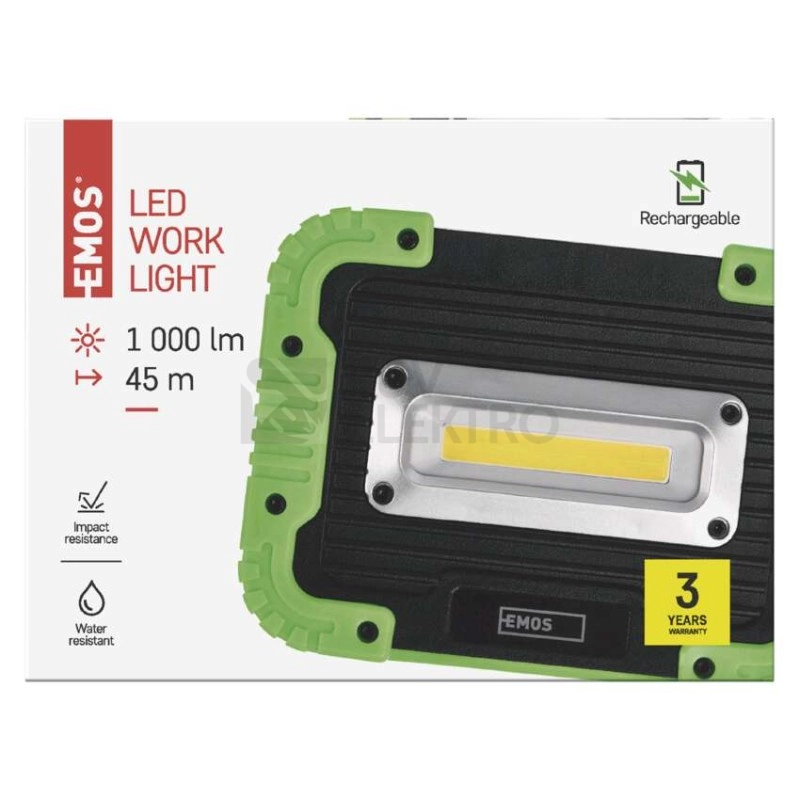 Obrázek produktu Pracovní nabíjecí LED svítidlo EMOS P4533 10W 1000lm Li-Ion 4400mAh 4