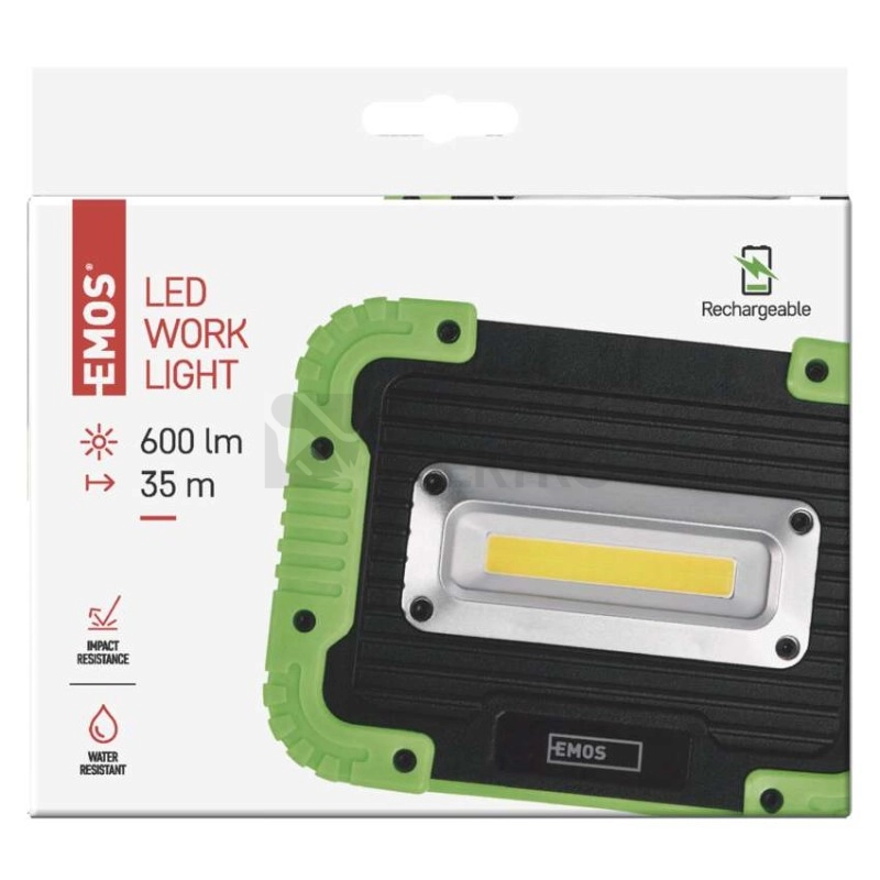 Obrázek produktu Pracovní nabíjecí LED svítidlo EMOS P4534 5W 600lm Li-Ion 3000mAh 5