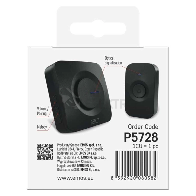 Obrázek produktu Domovní bezdrátový zvonek EMOS P5728 4