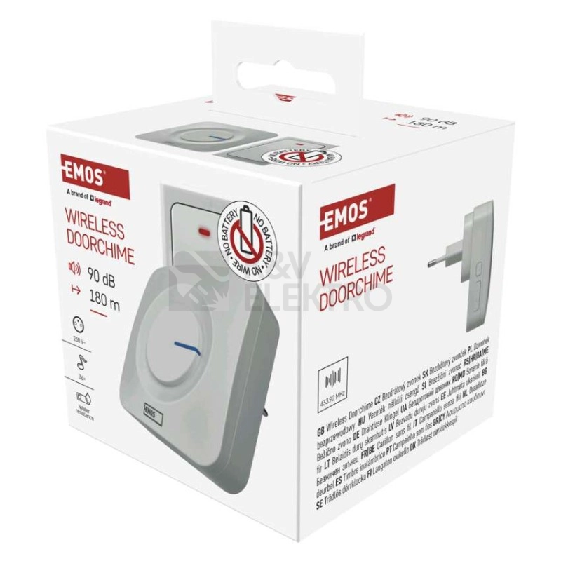 Obrázek produktu Bezbateriový domovní bezdrátový zvonek EMOS P5729 7