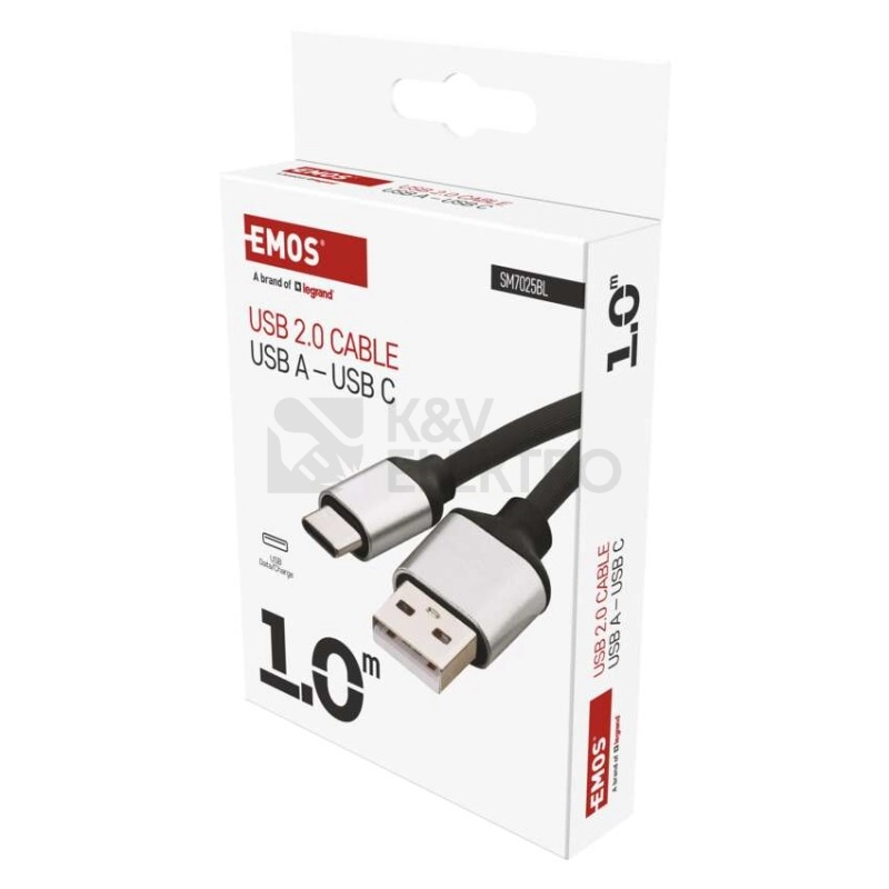 Obrázek produktu Kabel USB-C EMOS SM7025BL 2.0 A/M - C/M 1m černý 6