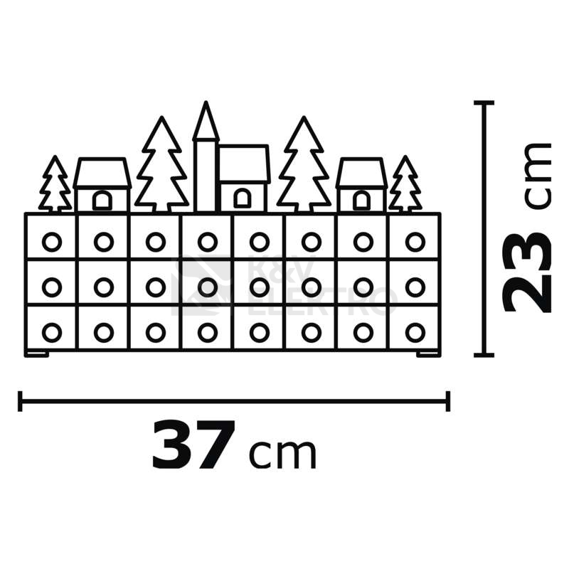 Obrázek produktu LED adventní kalendář EMOS DCWW15 ZY2208 2xAA vnitřní použití teplá bílá 1