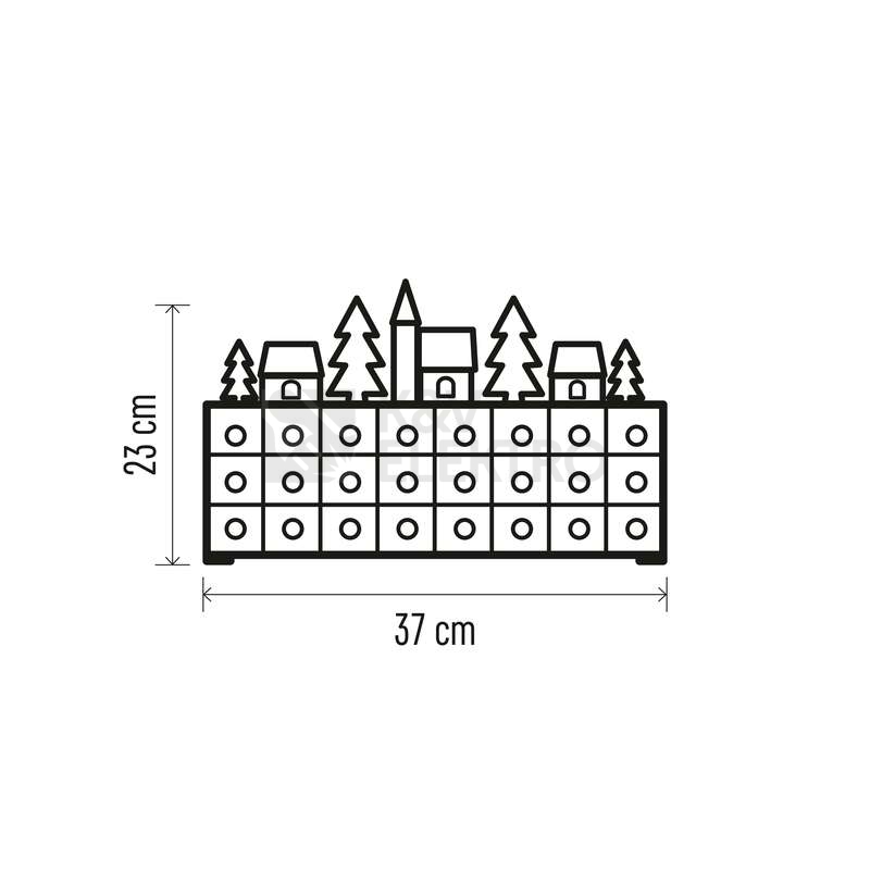 Obrázek produktu LED adventní kalendář EMOS DCWW15 ZY2208 2xAA vnitřní použití teplá bílá 10