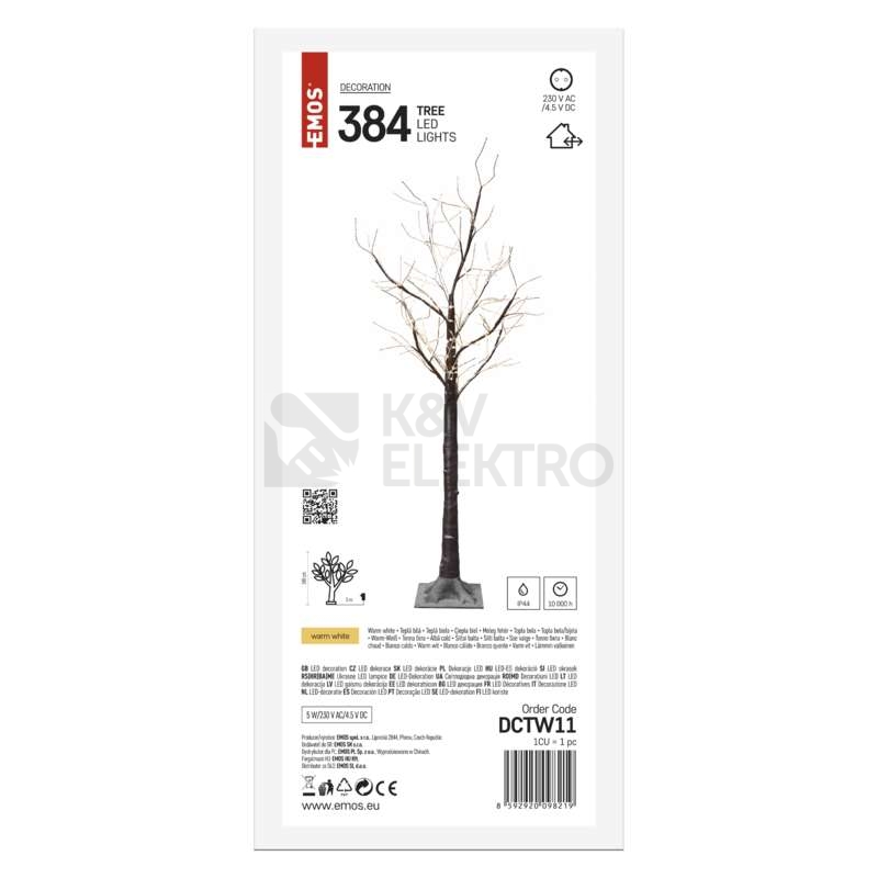 Obrázek produktu LED vánoční stromek 180cm venkovní EMOS DCTW11 ZY2255 230V teplá bílá s časovačem 6