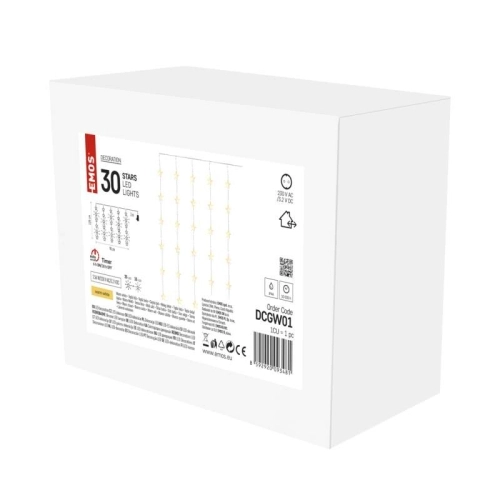 LED vánoční závěs EMOS DCGW01 ZY2263 hvězdy 120x90cm vnitřní použití teplá bílá s časovačem (obrázek 9)