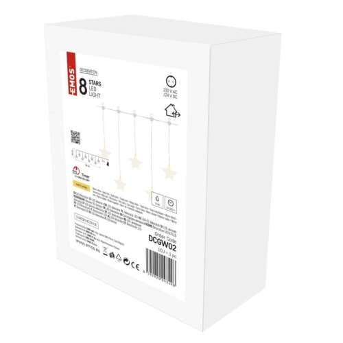 LED vánoční závěs EMOS DCGW02 ZY2264 hvězdy 80cm teplá bílá s časovačem (obrázek 9)