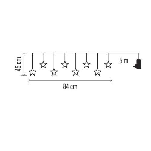 LED vánoční závěs EMOS DCGW02 ZY2264 hvězdy 80cm teplá bílá s časovačem (obrázek 5)