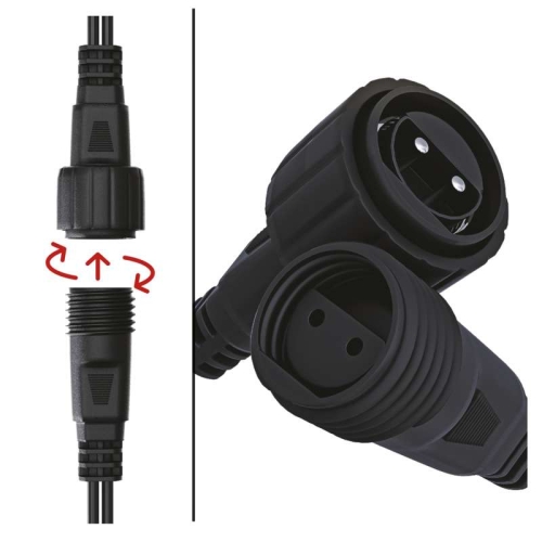 Propojovací vánoční řetěz se zdrojem EMOS Connecting D1AW01 ZY2277 startovní sada pro spojovací řetězy 10m teplá bílá