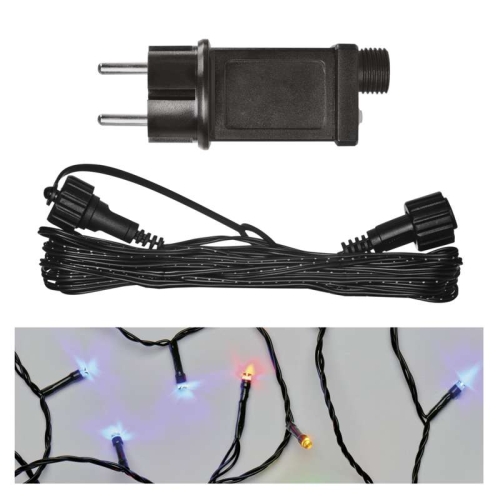 Propojovací vánoční řetěz se zdrojem EMOS Connecting D1AM01 ZY2279 startovní sada pro spojovací řetězy 10m multicolor