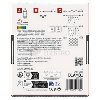 Obrázek produktu Propojovací vánoční řetěz se zdrojem EMOS Connecting D1AM01 ZY2279 startovní sada pro spojovací řetězy 10m multicolor 7